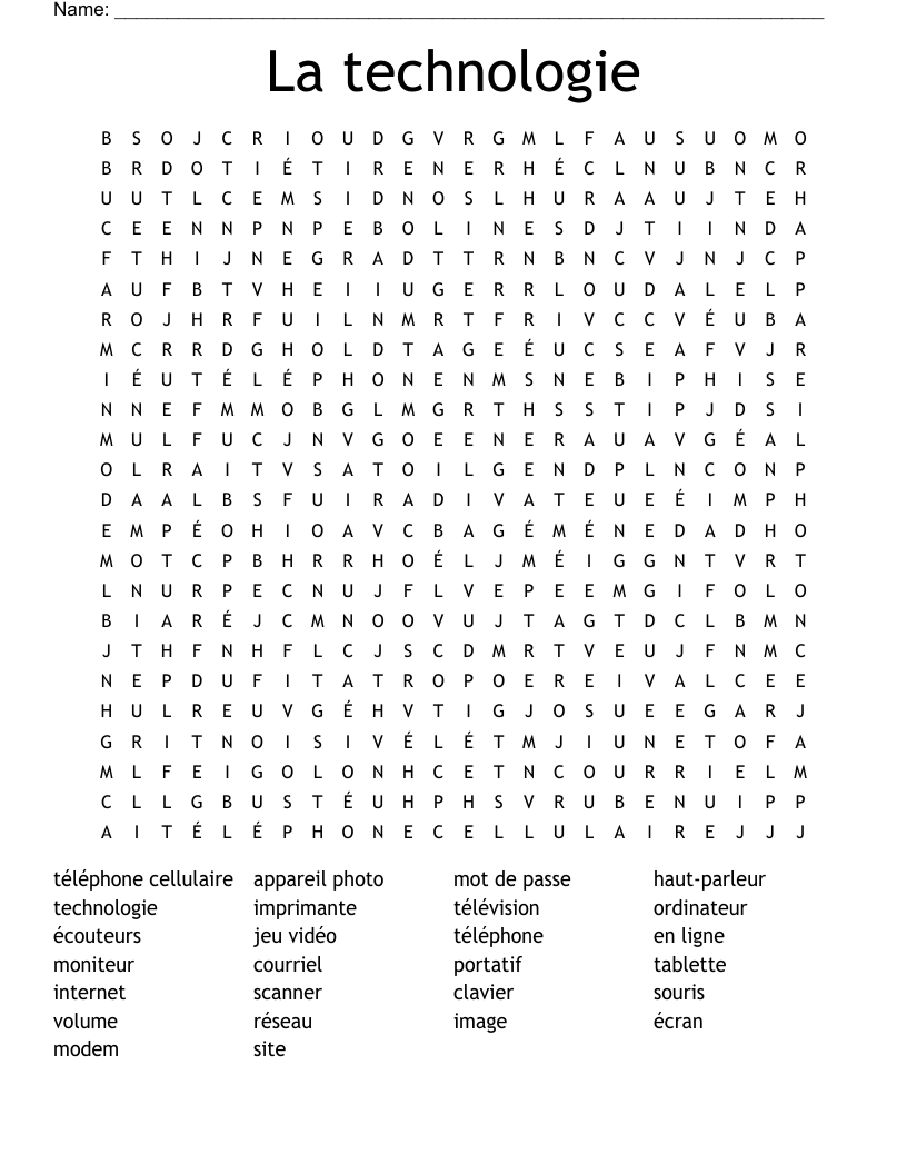 La technologie Word Search