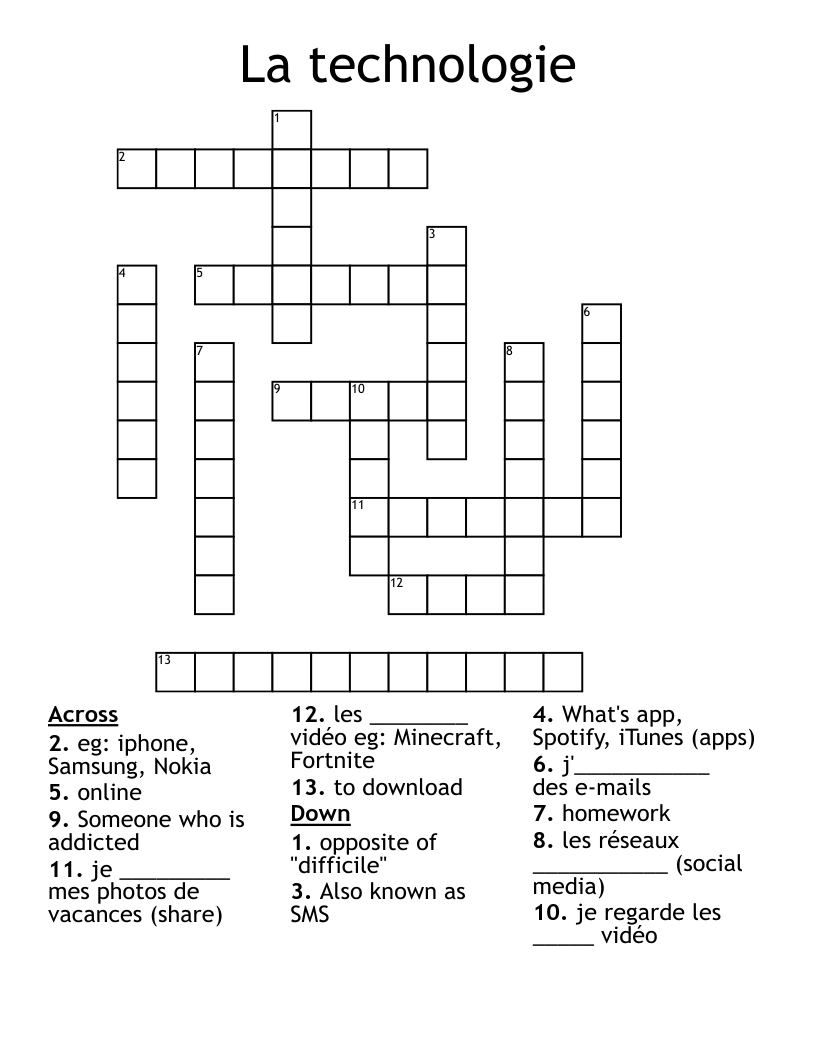 La technologie Crossword