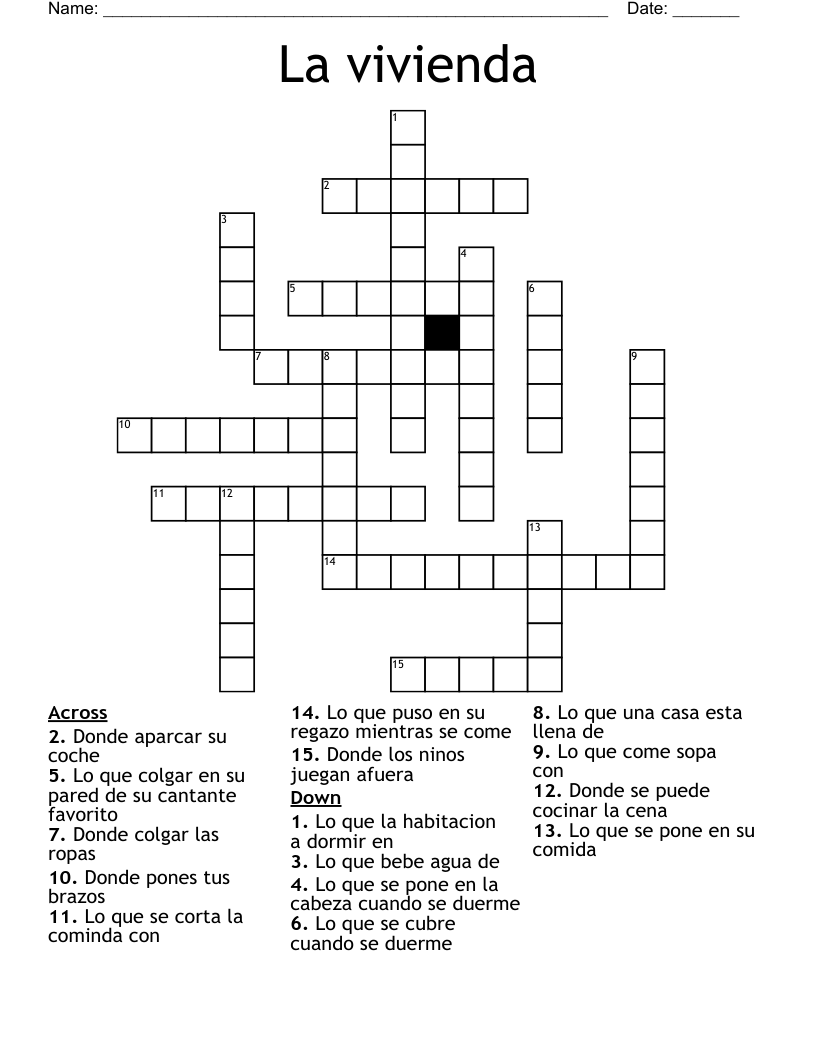 La vivienda Crossword