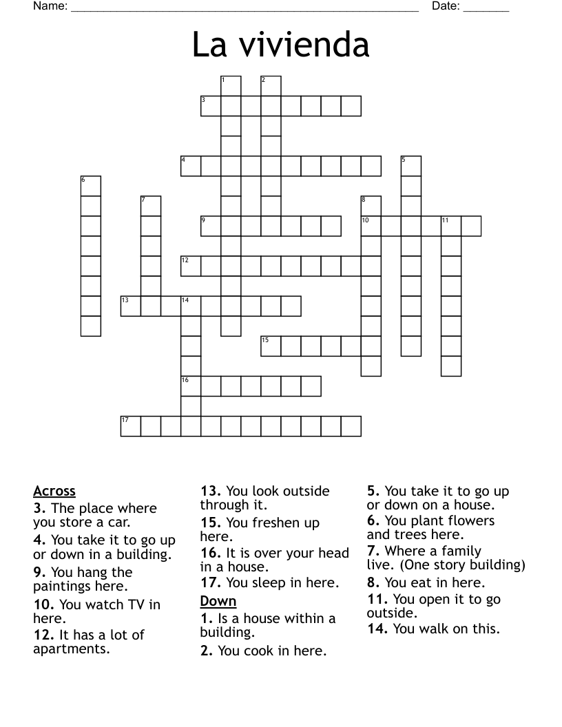 La vivienda Crossword