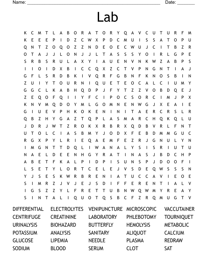 Lab Word Search