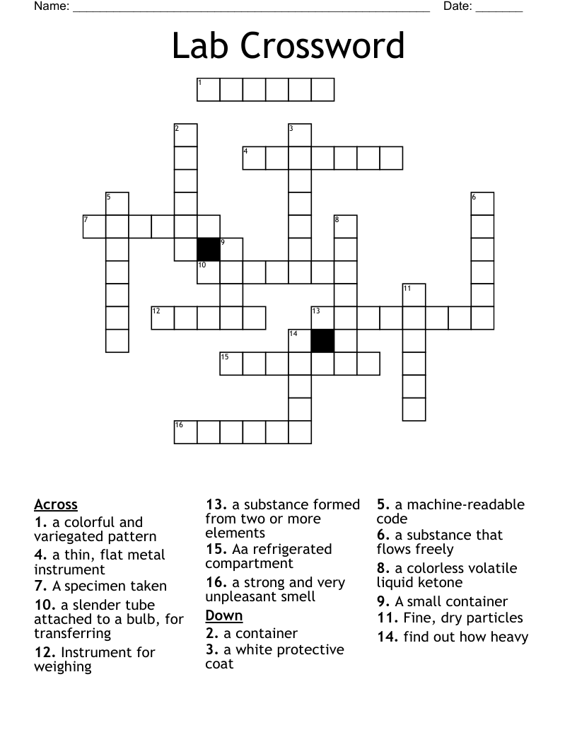 Lab Crossword