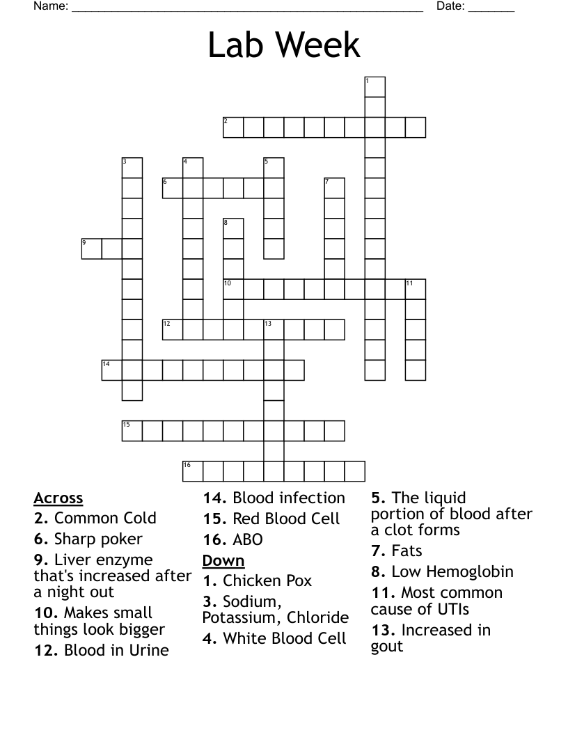 Lab Week Crossword