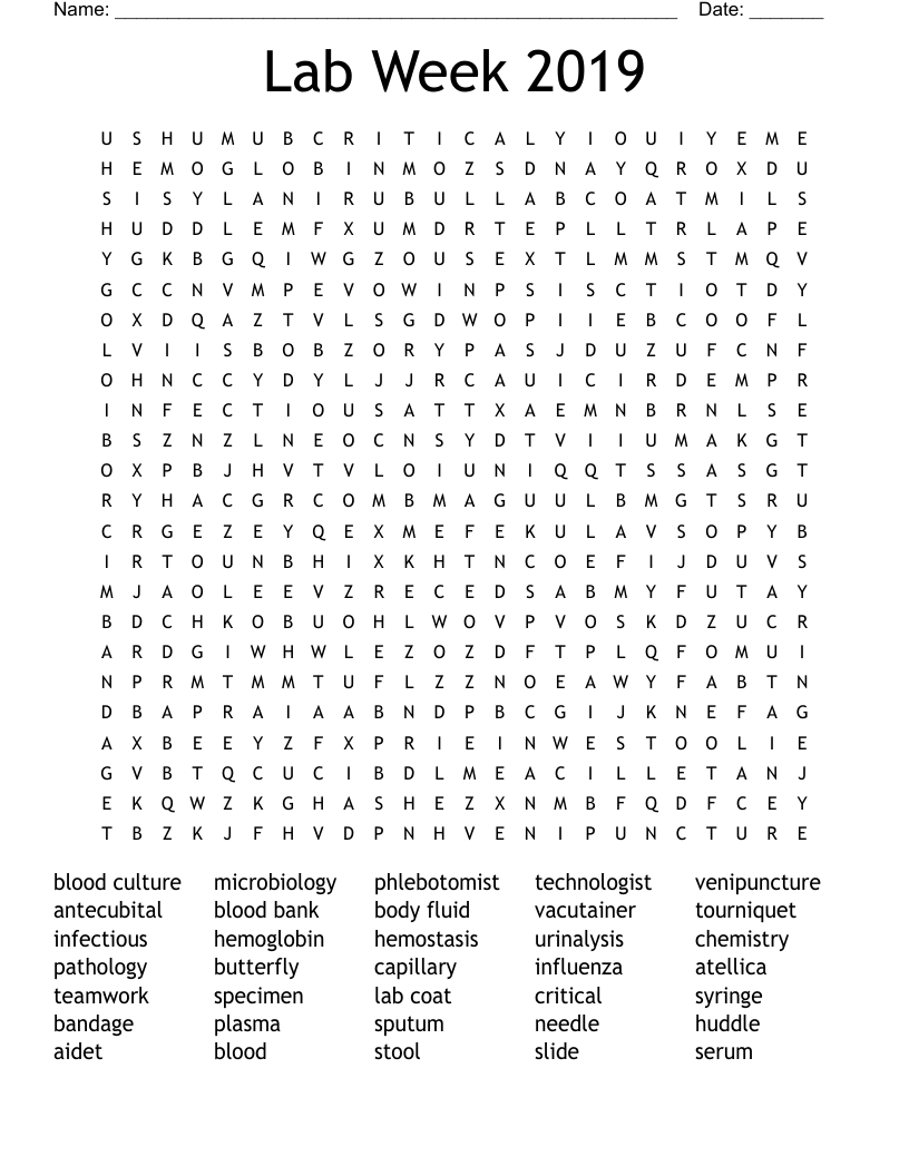 Lab Week 2019 Word Search