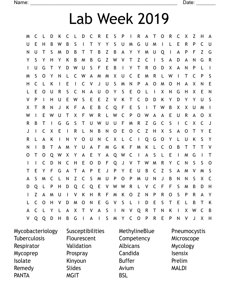 Lab Week 2019 Word Search