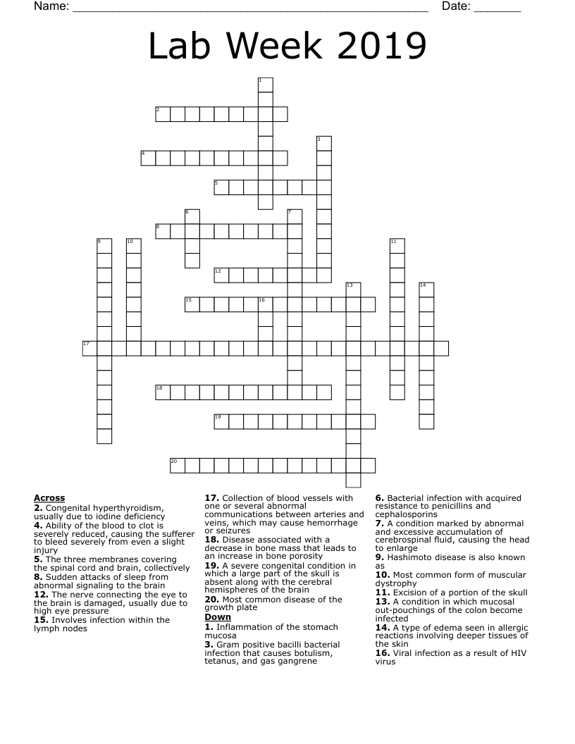Lab Week 2019 Crossword