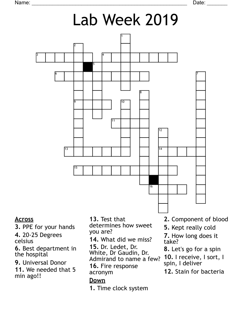 Lab Week 2019 Crossword