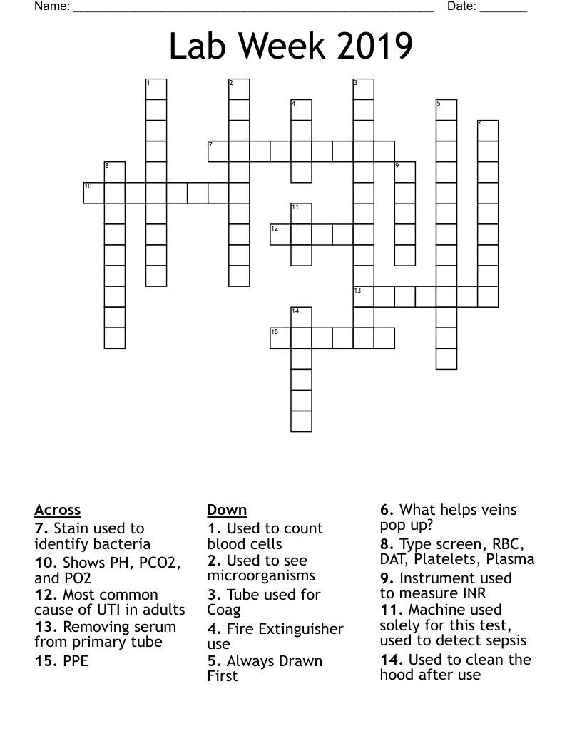 Lab Week 2019 Crossword
