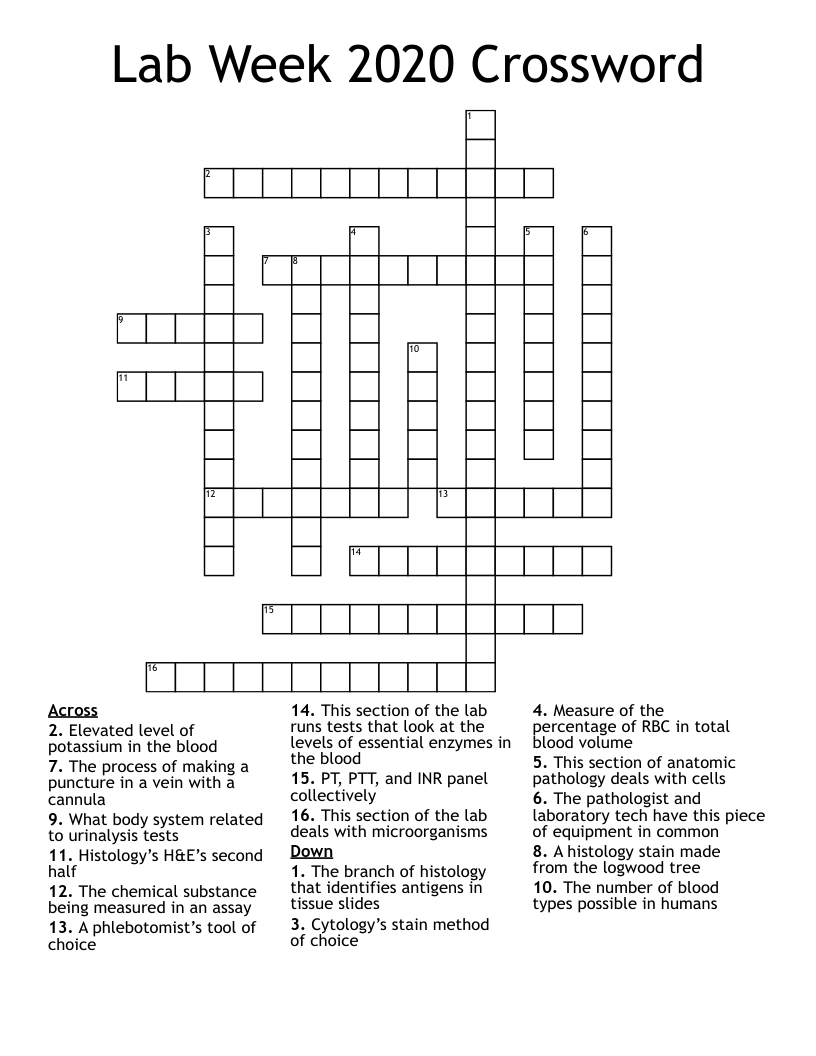 Lab Week 2020 Crossword