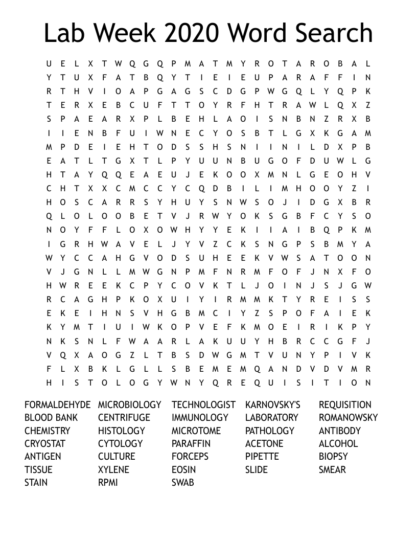 Lab Week 2020 Word Search