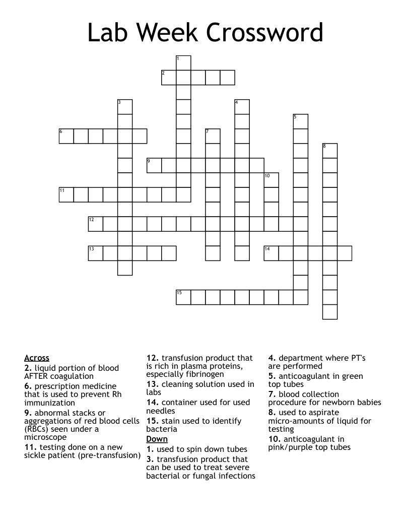 Lab Week Crossword