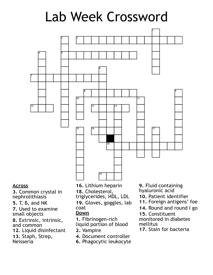 Lab Week Crossword