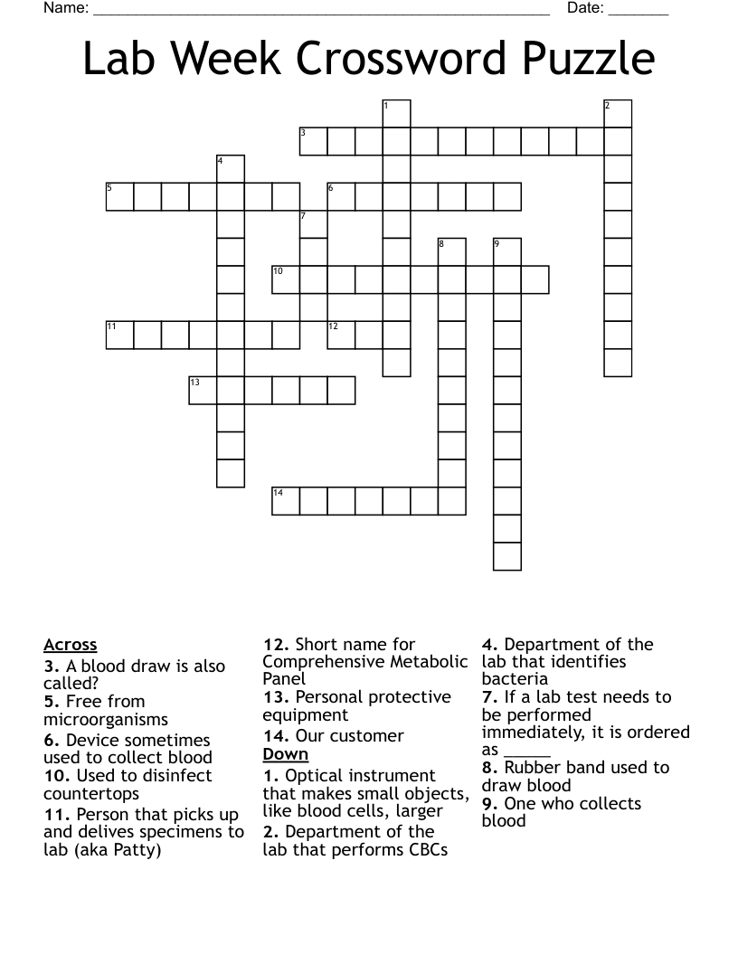 Lab Week Crossword Puzzle