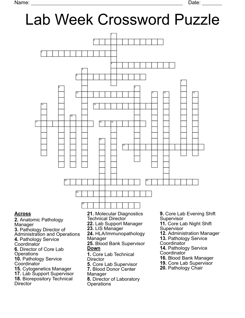 Lab Week Crossword Puzzle