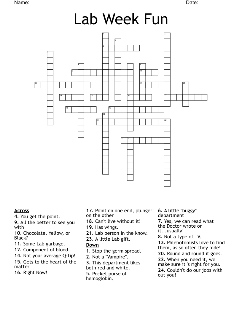 Lab Week Fun Crossword