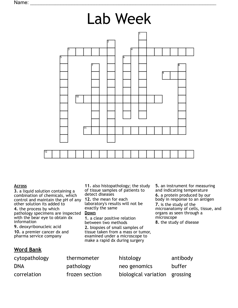 Lab Week  Crossword