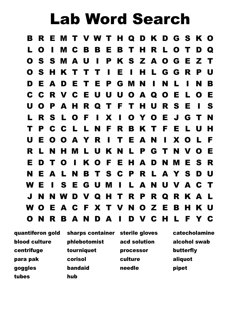 Lab Word Search