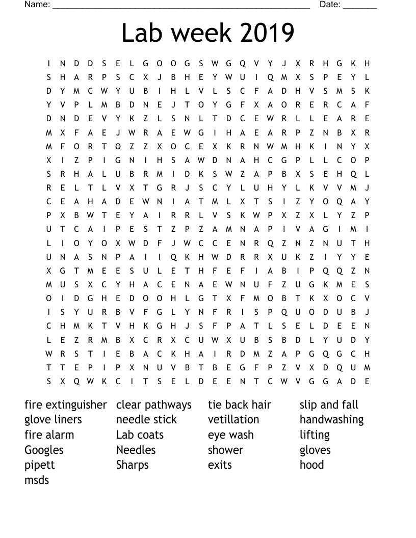 Lab week 2019 Word Search