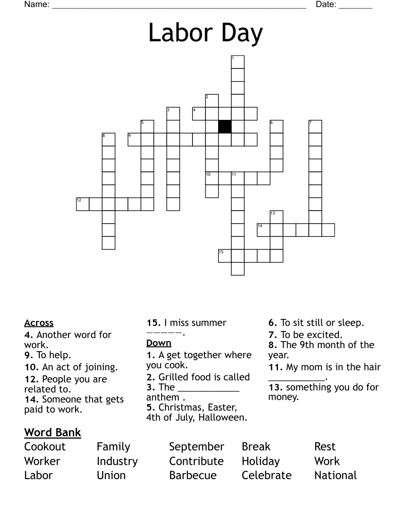 Labor Day  Crossword