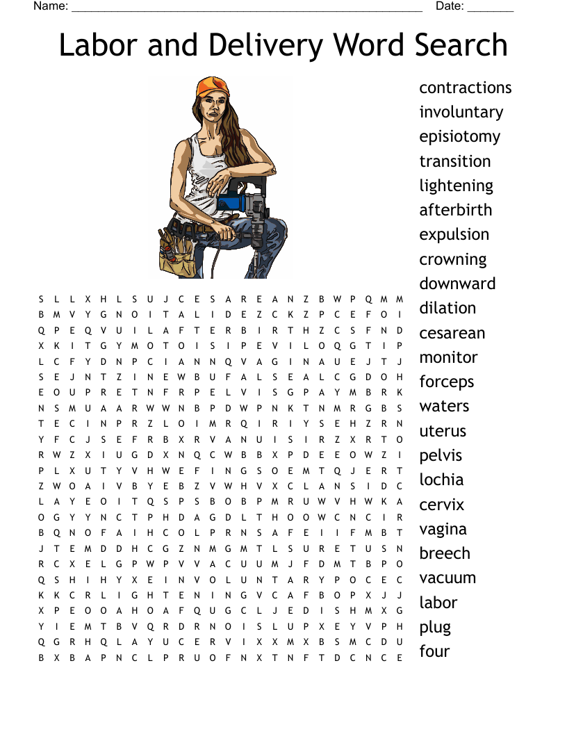 Labor and Delivery Word Search