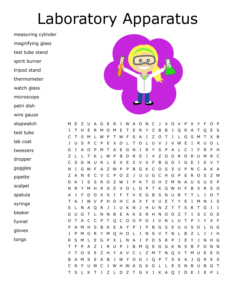 Laboratory Apparatus Word Search