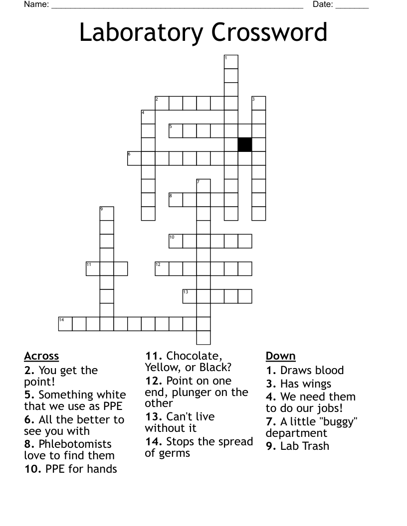 Laboratory Crossword