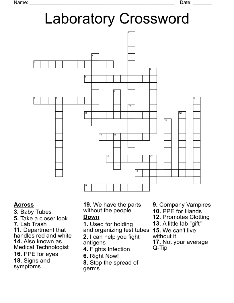 Laboratory Crossword