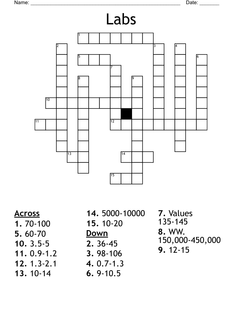 Labs Crossword