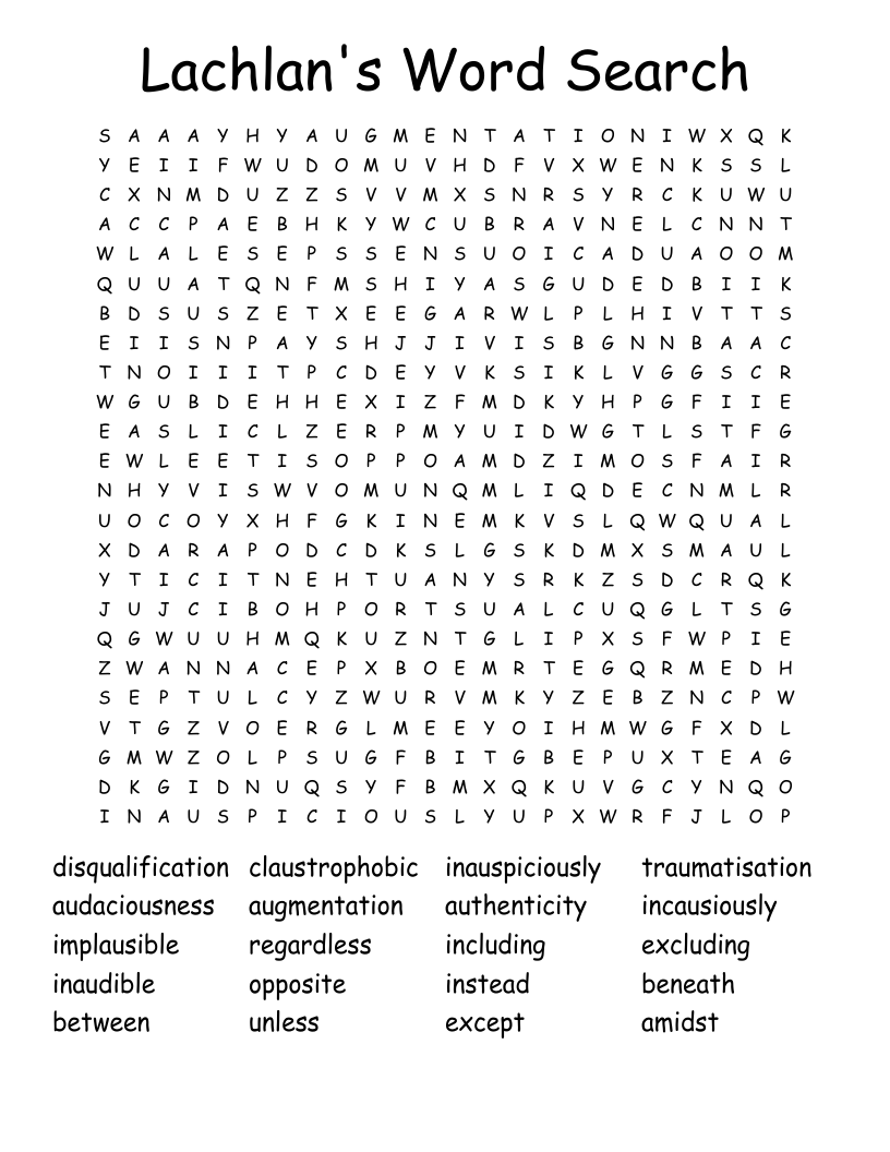 Lachlan's Word Search