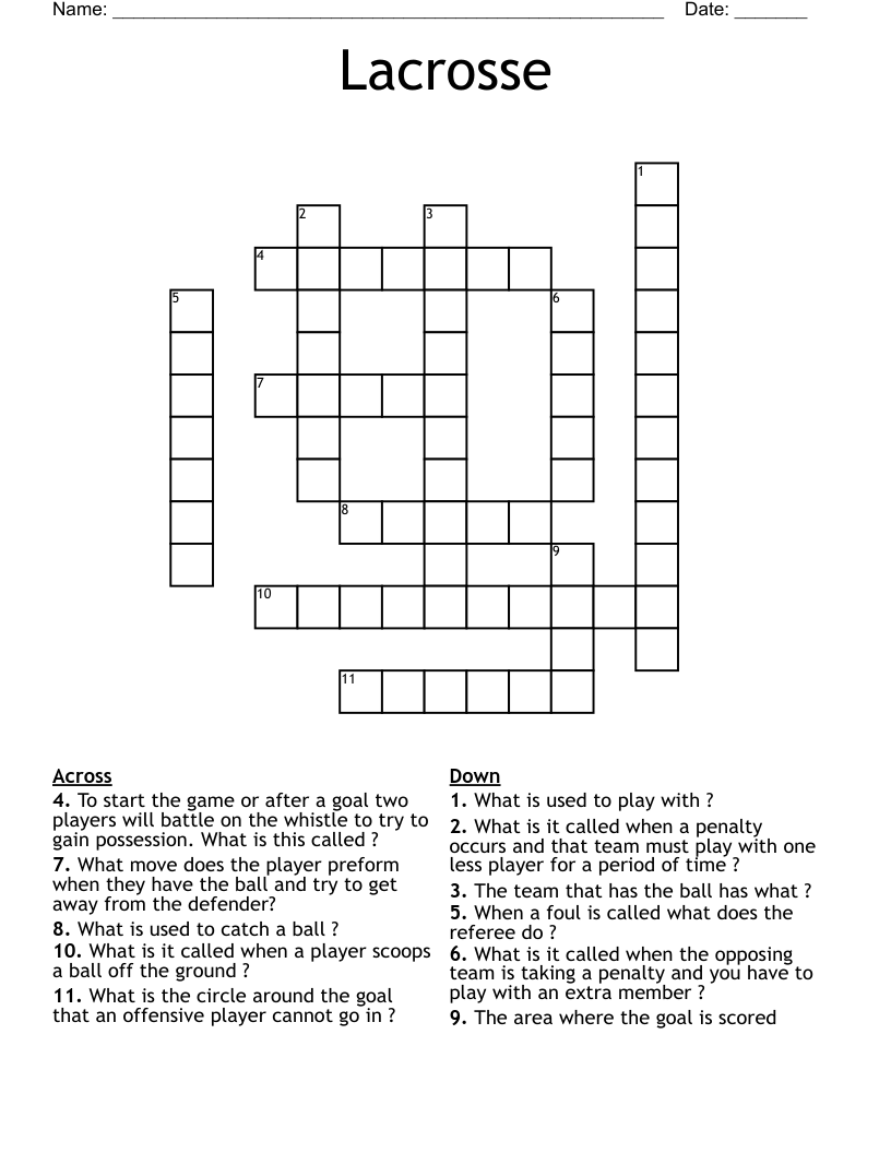 Lacrosse Crossword