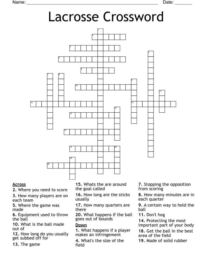 Lacrosse Crossword