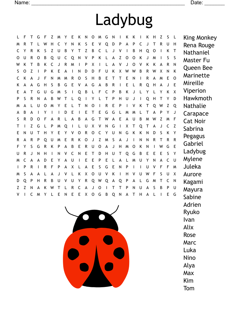 Ladybug Word Search