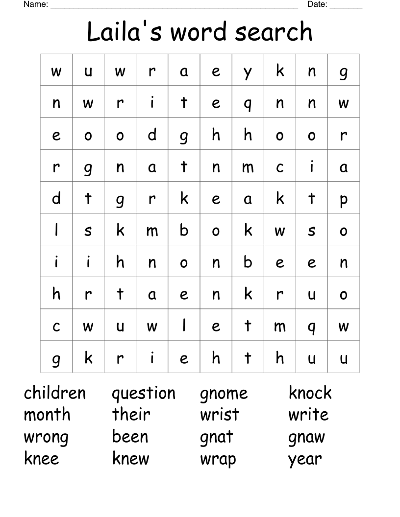 Laila's word search