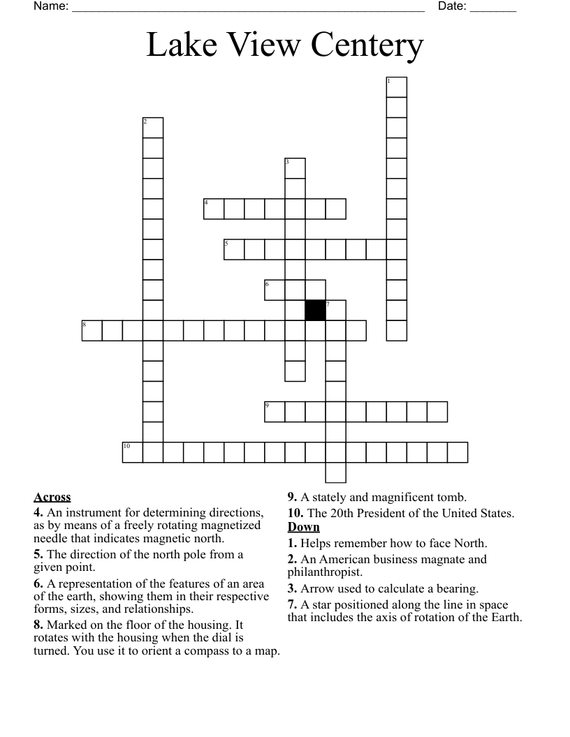 Lake View Centery Crossword
