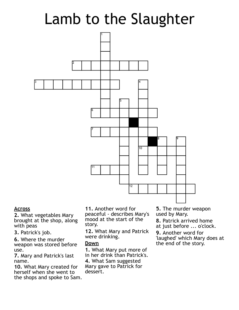 Lamb to the Slaughter Crossword