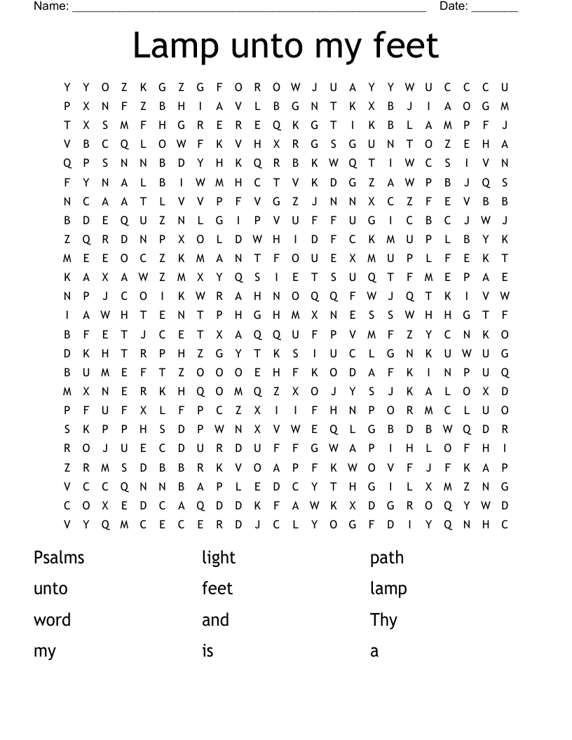 Lamp unto my feet Word Search