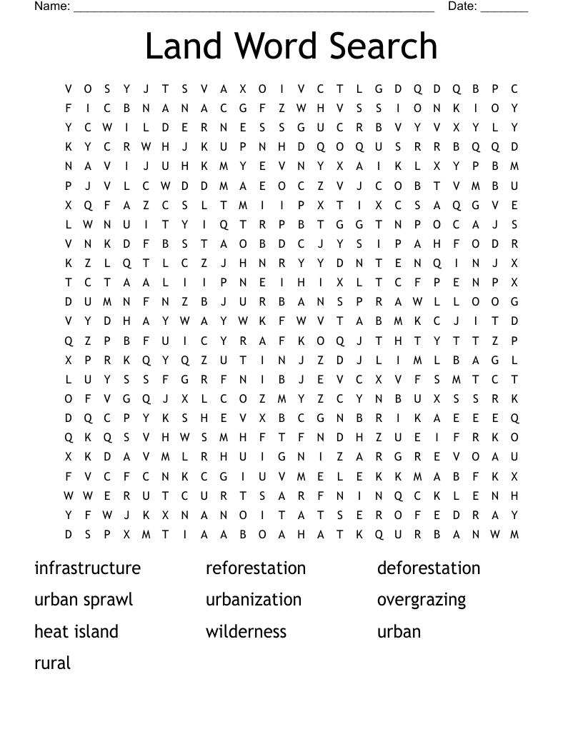Land Word Search