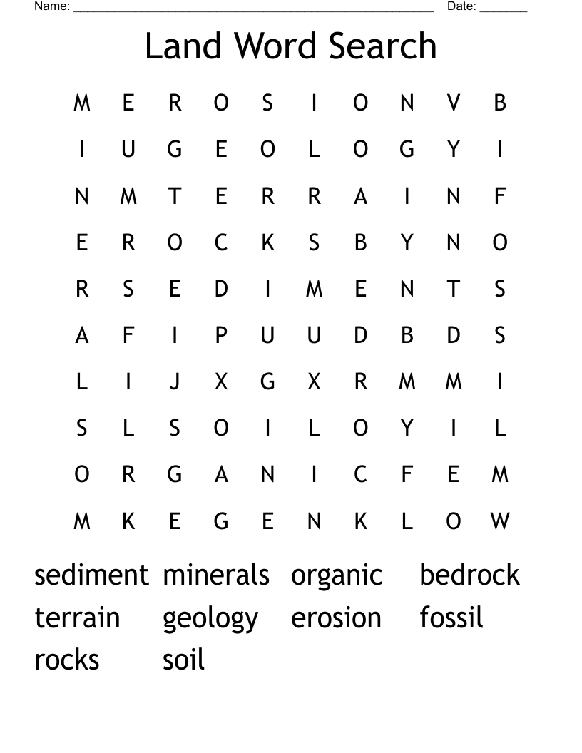 Land Word Search