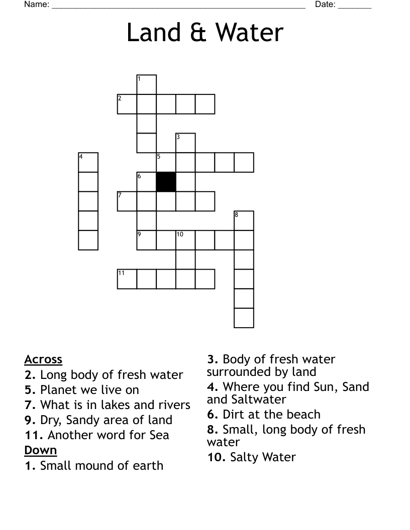 Land & Water Crossword