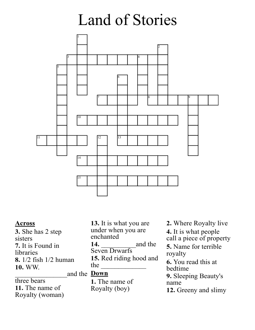 Land of Stories Crossword