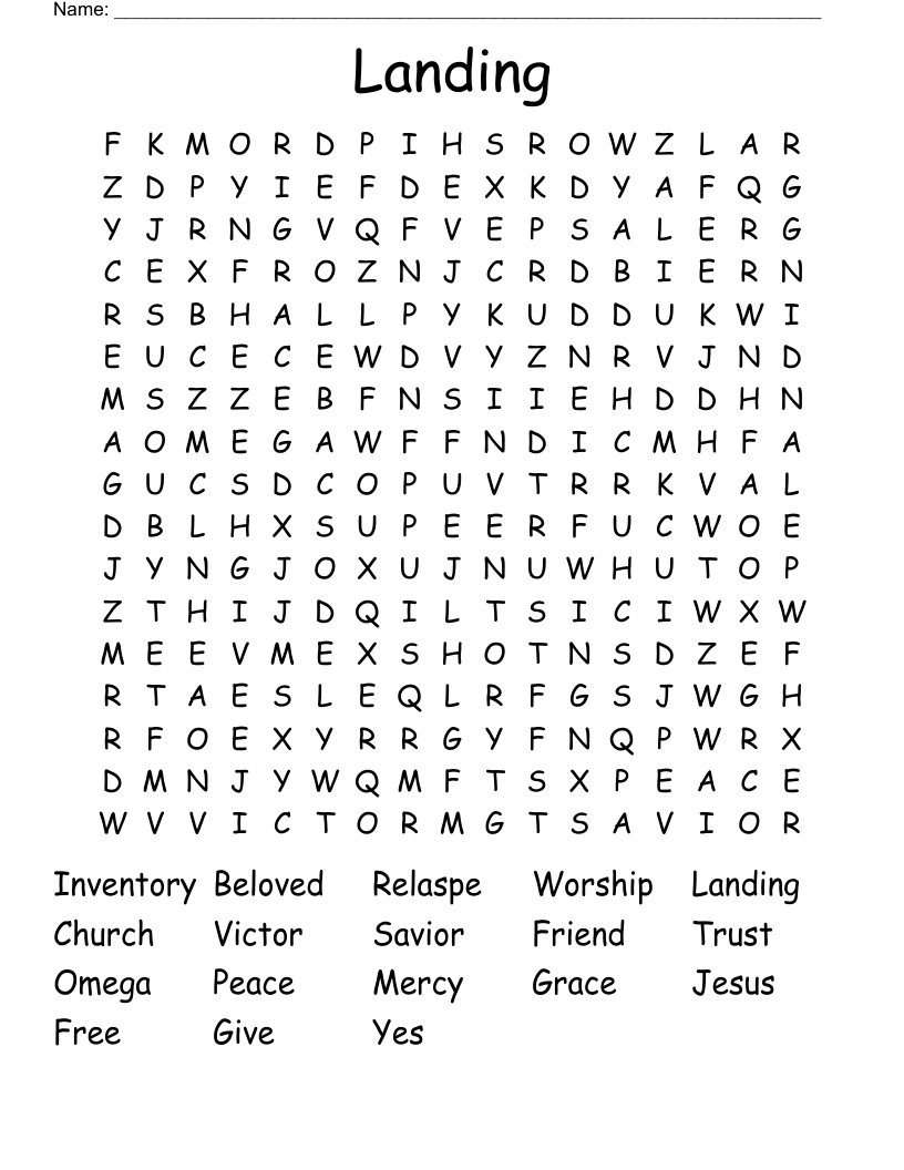 Landing Word Search
