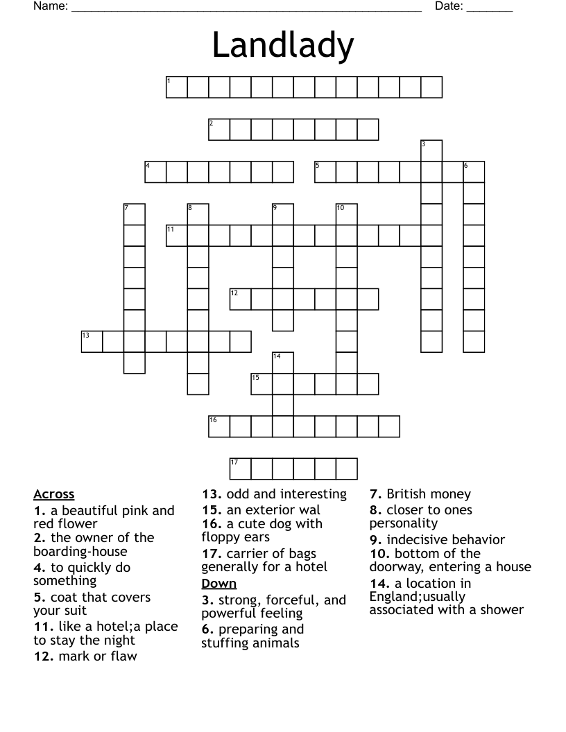Landlady Crossword