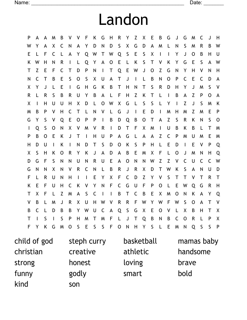 Landon Word Search