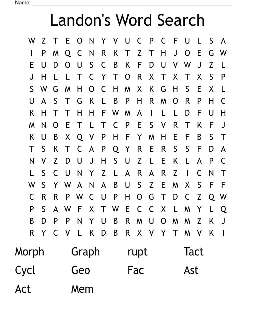 Landon's Word Search