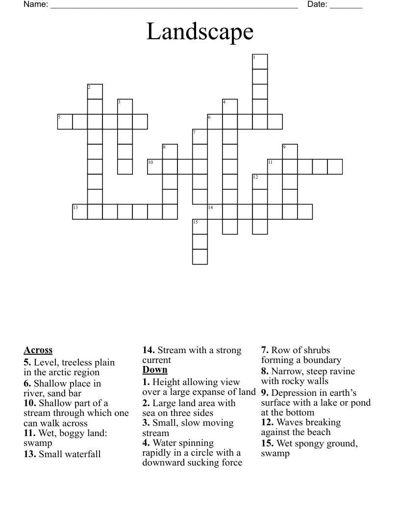 Landscape  Crossword