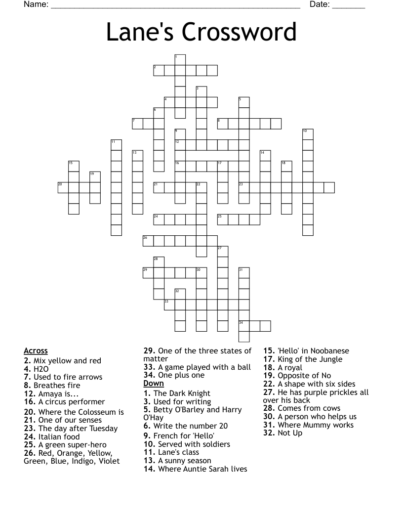 Lane's Crossword