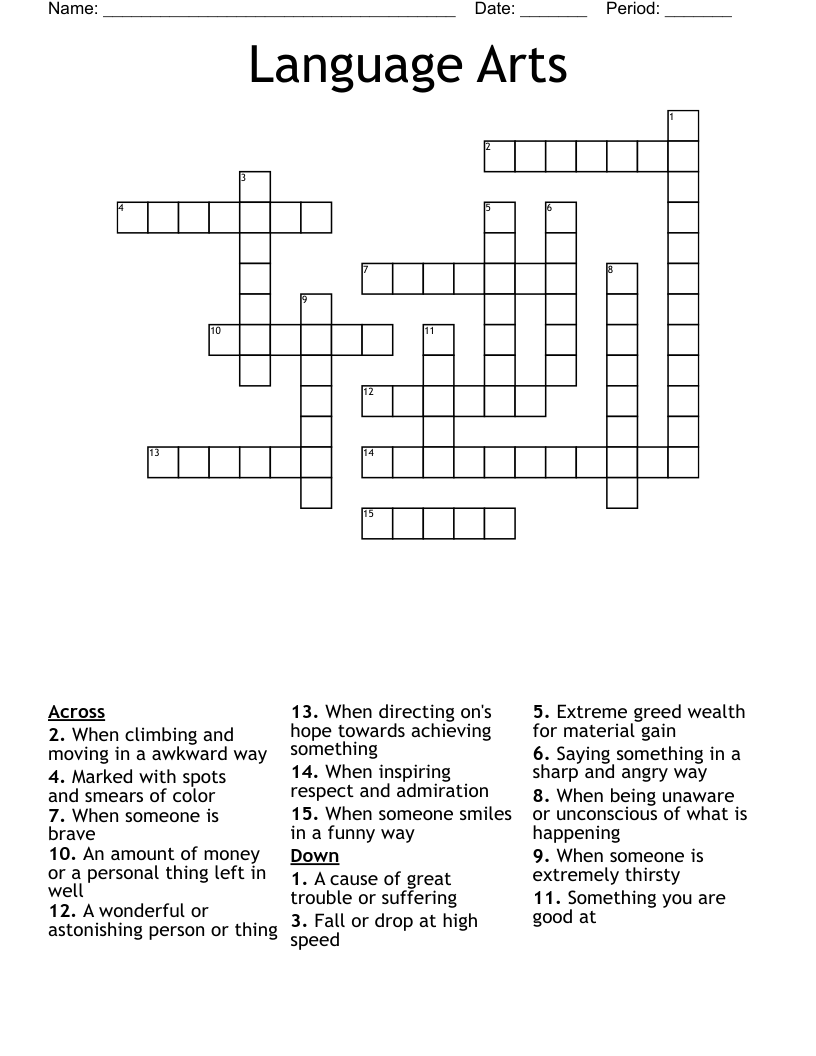 Language Arts Crossword