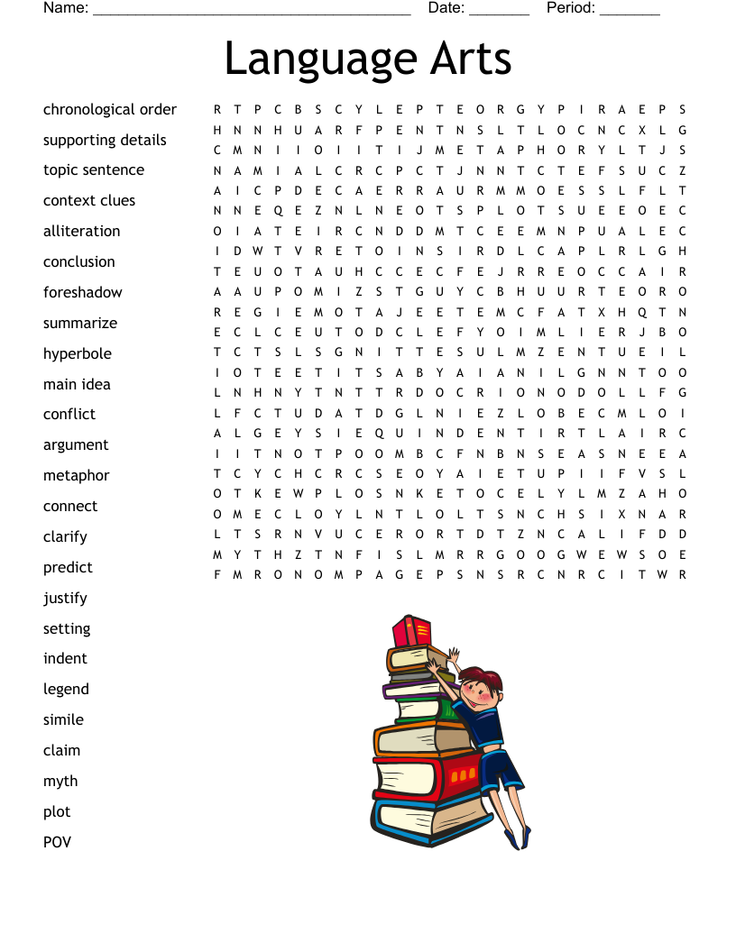 Language Arts  Word Search