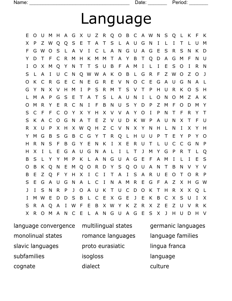 Language  Word Search