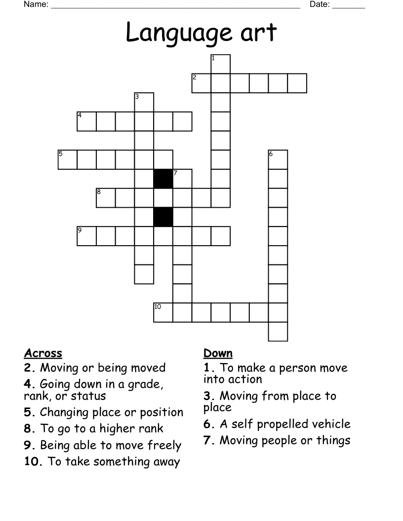 Language art Crossword
